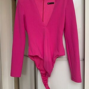 Zara Pink Long Sleeve Bodysuit